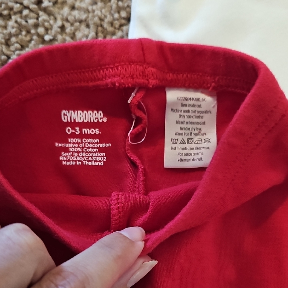 Gymboree Tulip Onesie With Embroidered Denim Pants And Matching Leggings - Picture 5 of 9
